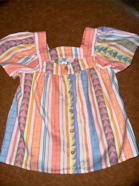 Crown & Ivy Girls Size 6 Multicolor Striped Top